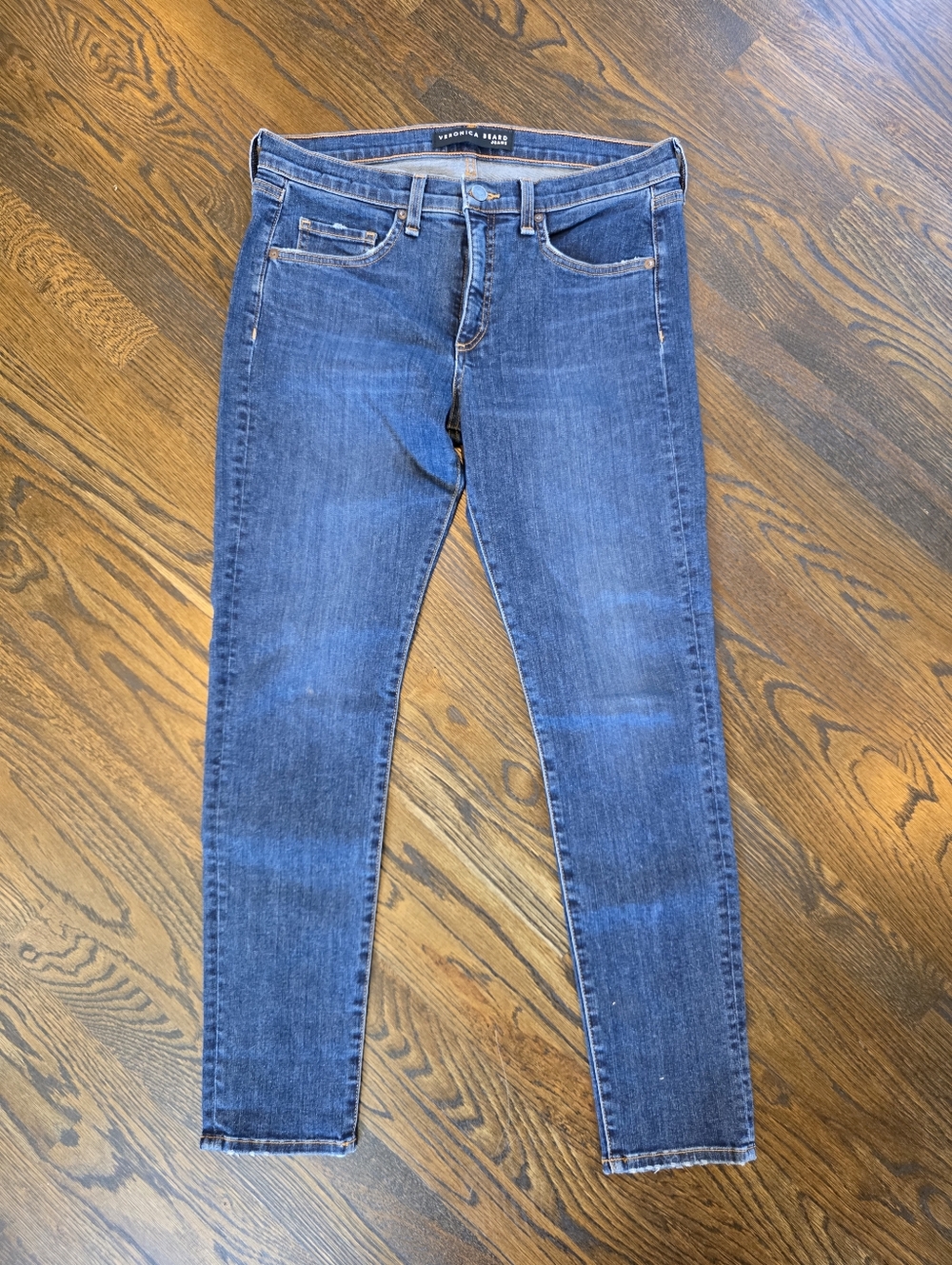 Veronica Beard BROOKE 8.5" Skinny Jeans - Dark Blue Denim